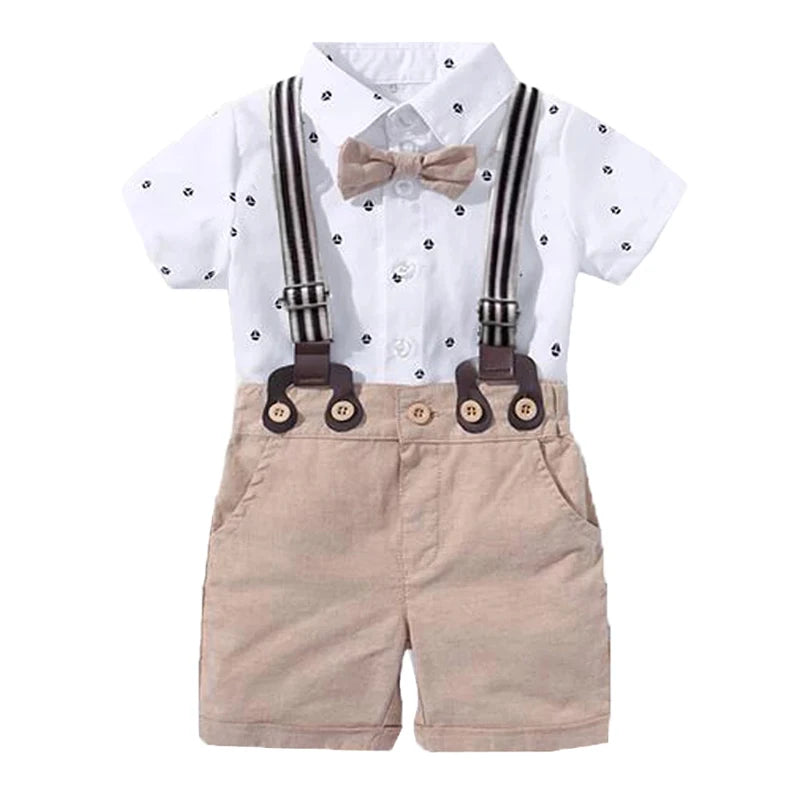 Hot Baby Boy Clothing Suit Newborn Handsome Romper Bow Set Birthday Festival Gift Jumpsuit Hat Toddler Boys Wedding Outfit Dress